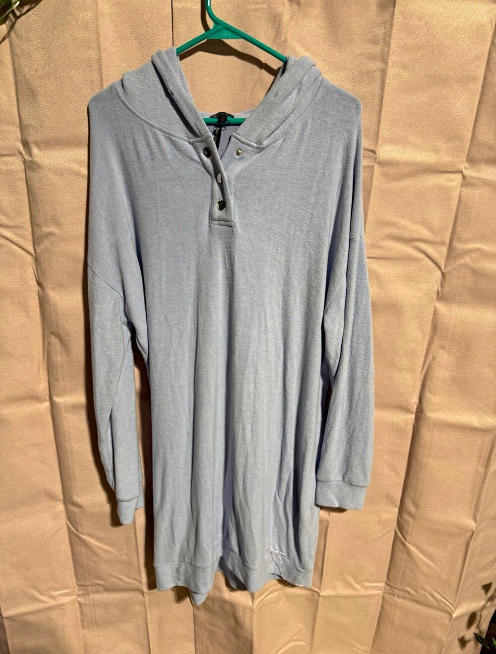 Coco + Carmen Light Blue Hooded Tunic